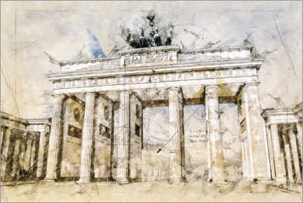 Lienzo  La Puerta de Brandenburgo en Berlín. - Peter Roder