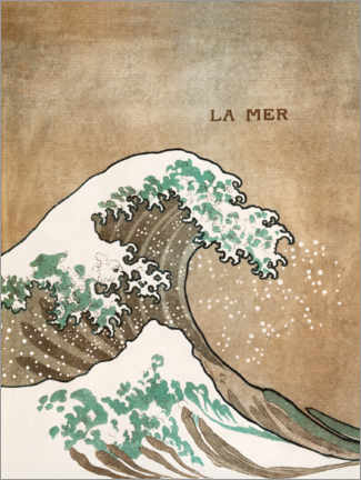 Wandbild  Die Woge - Katsushika Hokusai