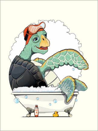 Akryylilasitaulu  Turtle in the shower - Wyatt9