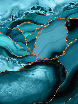 Wandbild  Eisblaue Marmor Landschaft - UtArt