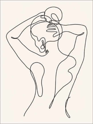 Plakat  Feminine back line art portrait - TAlex