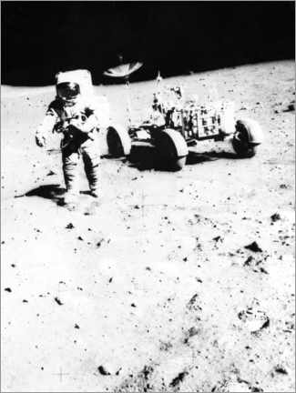 Poster James Irwin beim Mondspaziergang der Apollo 15-Mission