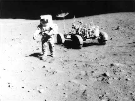Poster James Irwin beim Mondspaziergang der Apollo 15-Mission