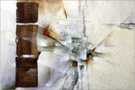 Wandbild Abstrakte Komposition in weiß und natur - Annette Schmucker