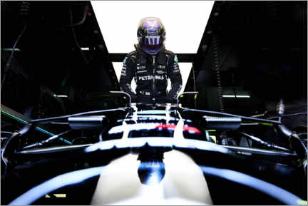 Plakat Lewis Hamilton and his Mercedes
