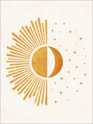 Acrylglasbild  Boho Sonne und Mond - Tag und Nacht - TAlex