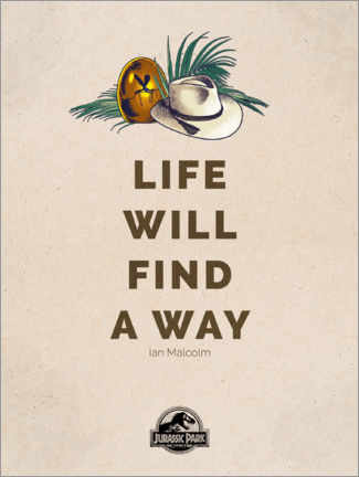 Póster Jurassic Park - Life will find a way