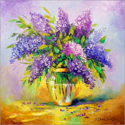 Poster Bouquet de lilas dans un vase