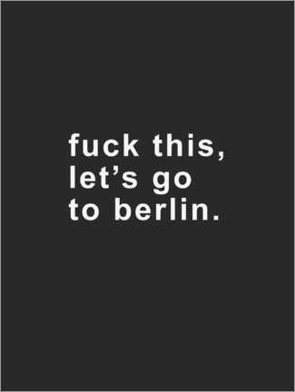 Acrylic print Let's go to Berlin - Finlay and Noa
