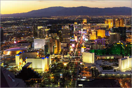 Obra artística Oeste americano - Skyline de Las Vegas al atardecer - Philippe HUGONNARD