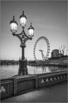 Poster London Eye, monochrom