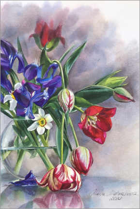 Obra artística  Flores de primavera - Maria Mishkareva