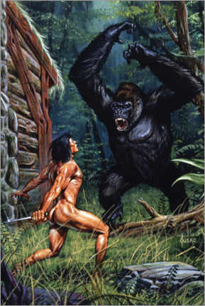 Póster  Tarzan of the Apes - Bolgani Attack - Joe Jusko