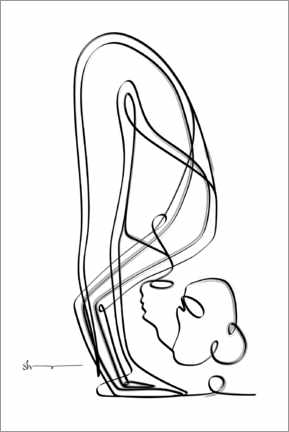 Lienzo Standing forward fold (Uttanasana) - Yoga In Art