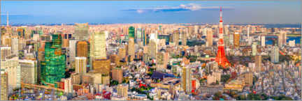 Poster Orizzonte di Tokyo con la Torre di Tokyo - Giappone