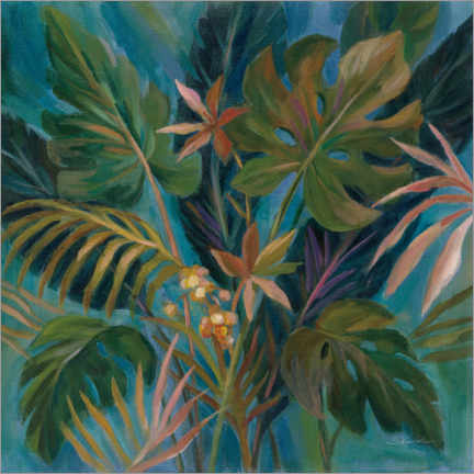 Wall print  Tropical leaves at midnight - Silvia Vassileva