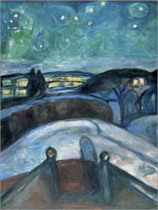 Wall print  The starry night - Edvard Munch
