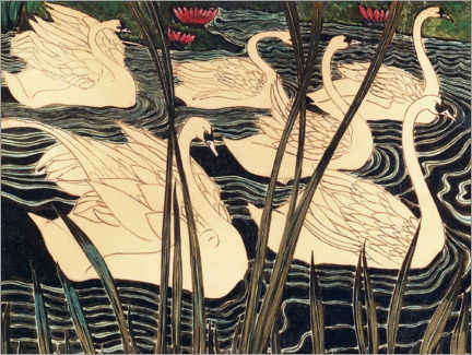 Wall print  Swans - Léon Spilliaert
