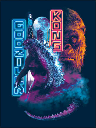 Lærredsbillede  Godzilla vs Kong - Neon Sign