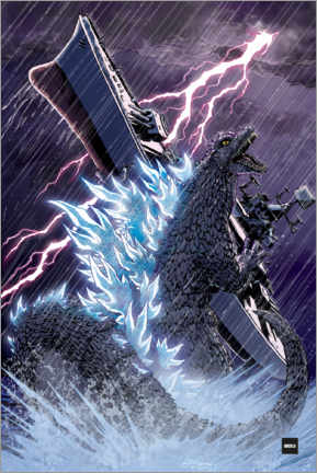 Wandbild Godzilla Vs Battleship
