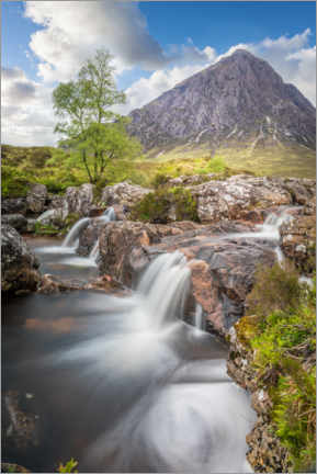 Poster Etive Mor waterfall in Glencoe, Scotland