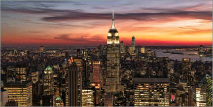 Lærredsbillede  New York City panorama at sunset - Achim Thomae
