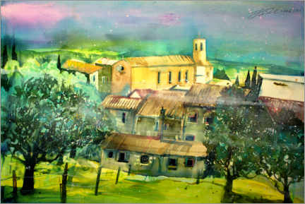 Wandbild  Dorf bei San Miniato, Toskana - Johann Pickl