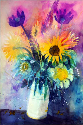 Wandbild  Straus mit Sonnenblumen - Johann Pickl