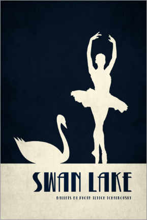 Leinwandbild Swan Lake - KUBISTIKA