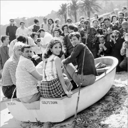 Poster Lino Ventura, Jean Paul Belmondo and Andrea Parisy, Cannes Film Festival, 1964