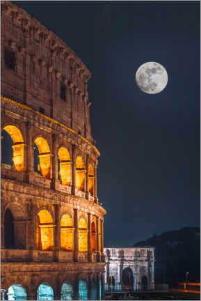 Wall print  Colosseum at night with moon - Jan Wehnert