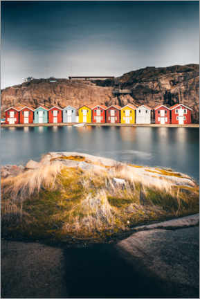 Obra artística Sweden, colorful fishermen's houses by the sea - Jan Wehnert