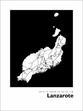 Print Lanzarote map - 44spaces