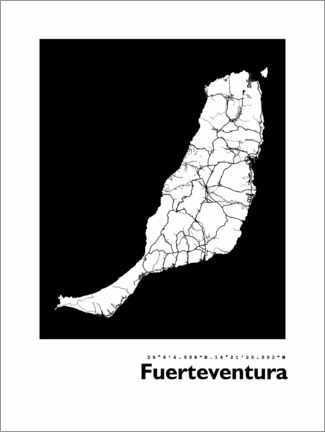 Poster Fuerteventura Karte