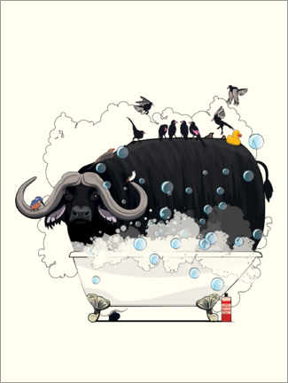 Poster Buffalo in the Bath
