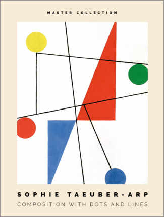 Póster Composition with Dots and Lines