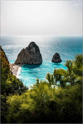 Wall print  Mizithres, Keri, Zakynthos rocks in turquoise water - Jan Wehnert