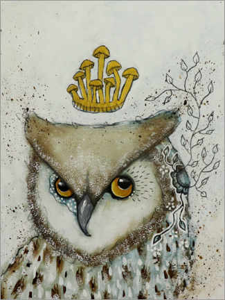 Wall print Owl in the whispering woods - Micki Wilde