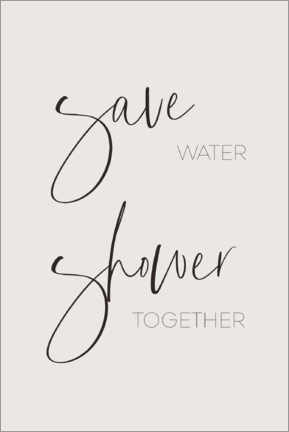 Poster Save water - shower together