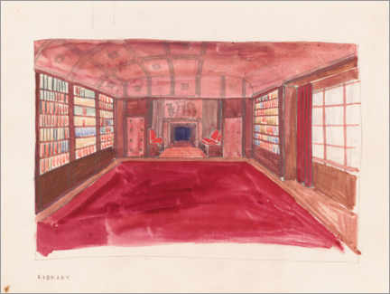 Tavla  Study for library in Theodore Weicker apartment, 1926 - Winold Reiss