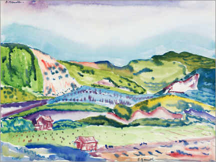 Tableau  Mountain with Red Houses - Charles Demuth