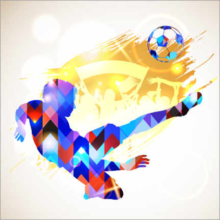 Stampa su tela  Soccer Player, blue-golden - TAlex