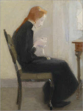 Tableau  Jeune fille faisant du crochet, 1904 - Helene Schjerfbeck