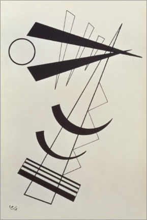 Wandbild  Betonte Gewichte in Schwarz/Weiß (1925) - Wassily Kandinsky