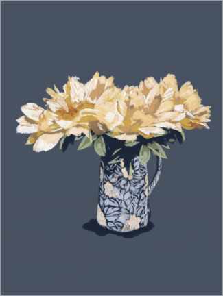 Tableau  Blue vase yellow flowers - Studio Carper