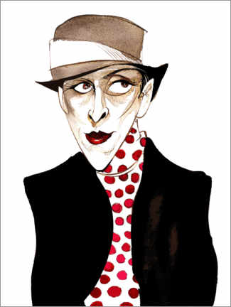 Wall print  Caricature by Djuna Barnes, writer and illustrator - Neale Osborne