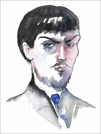 Wall print  Caricature of Claude Debussy, french composer - Neale Osborne
