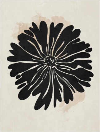 Juliste Abstract black flower
