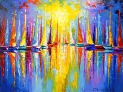 Wandbild  Regenbogen-Segelboote - Olha Darchuk