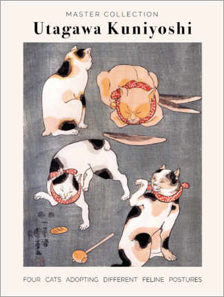 Poster Utagawa Kuniyoshi - Feline postures